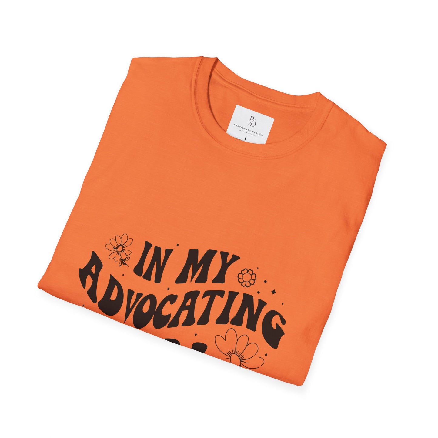 In My Advocating Era Unisex Softstyle T-Shirt – Empowering Orange Tee for Activists