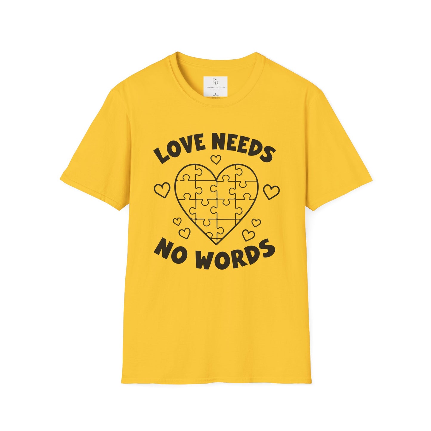 Love Needs No Words Puzzle Heart Unisex Softstyle T-Shirt