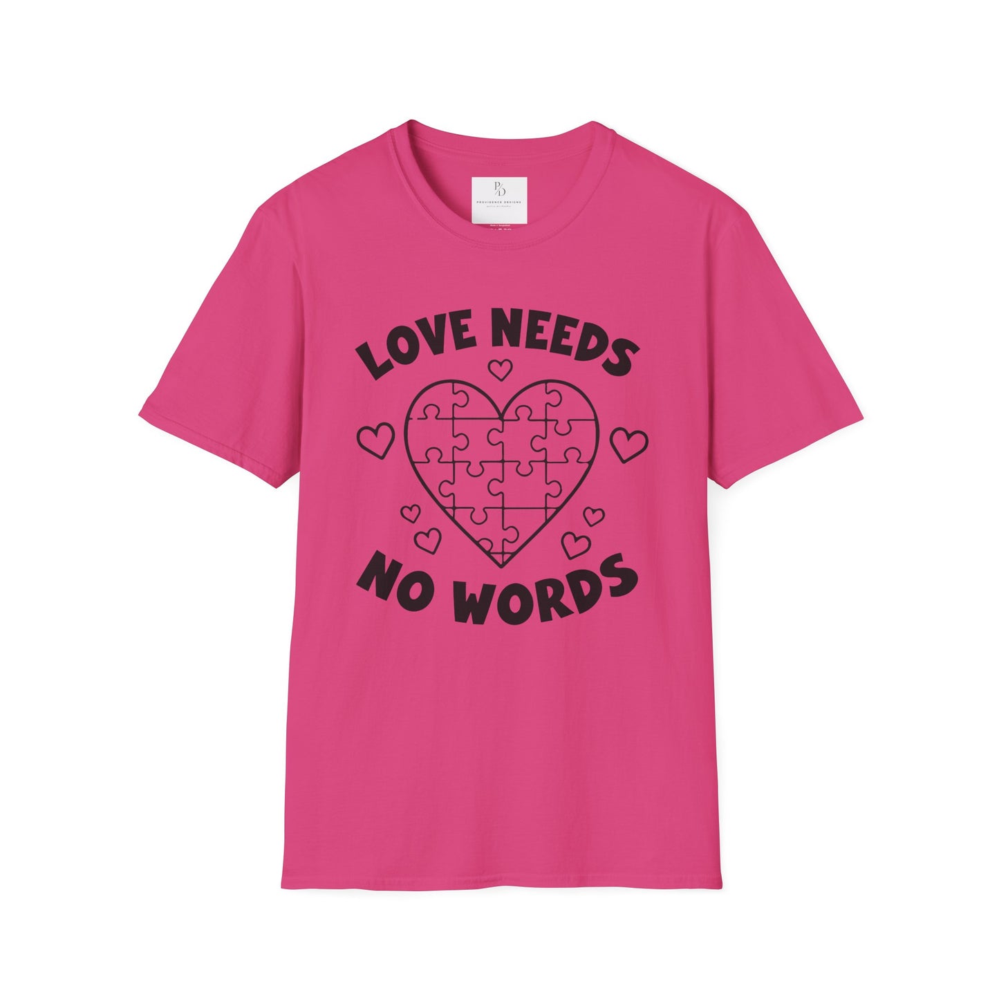 Love Needs No Words Puzzle Heart Unisex Softstyle T-Shirt