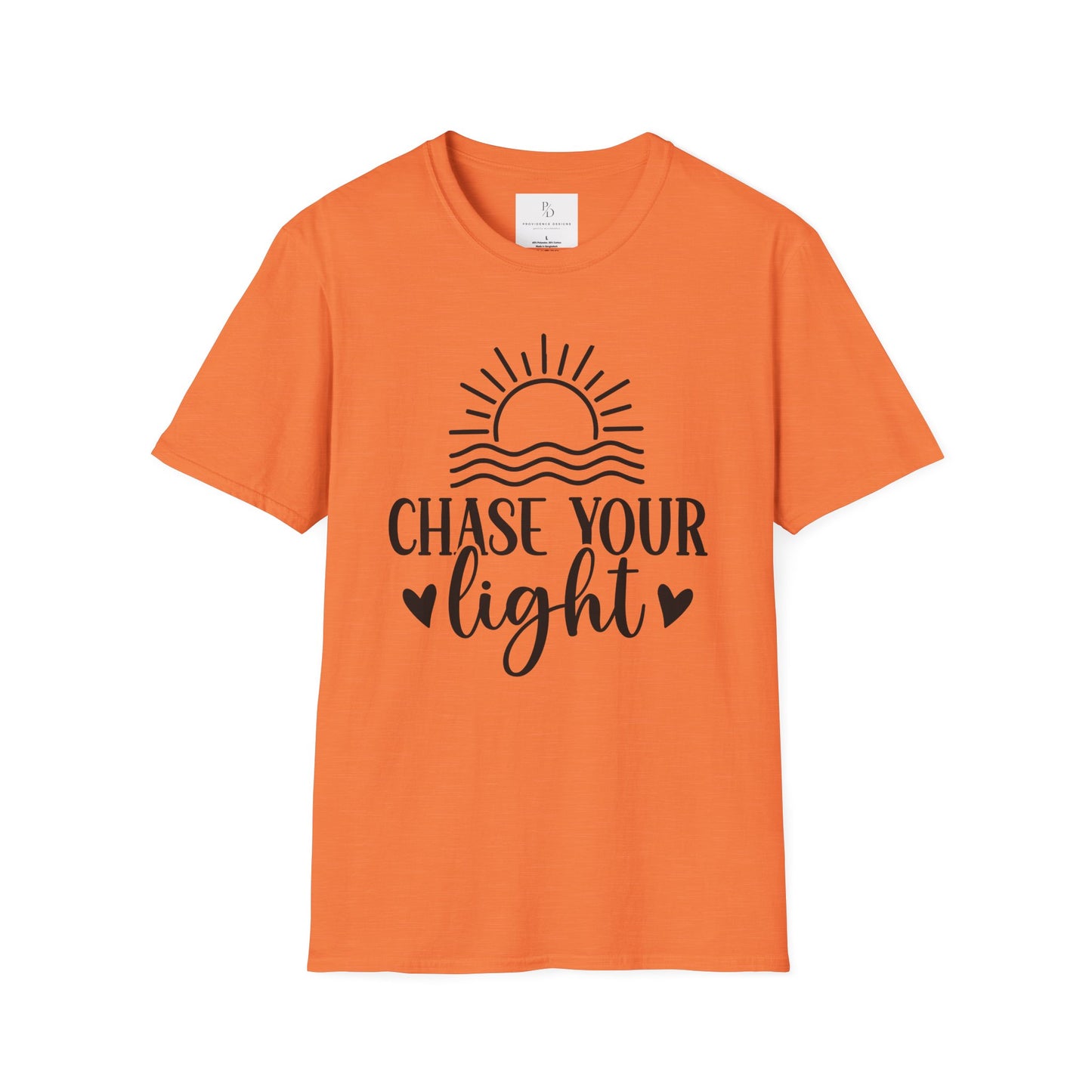 Chase Your Light Unisex T-Shirt, Inspirational Tee, Motivational Shirt, Gift for Friends, Summer Outfit, Positive Vibes