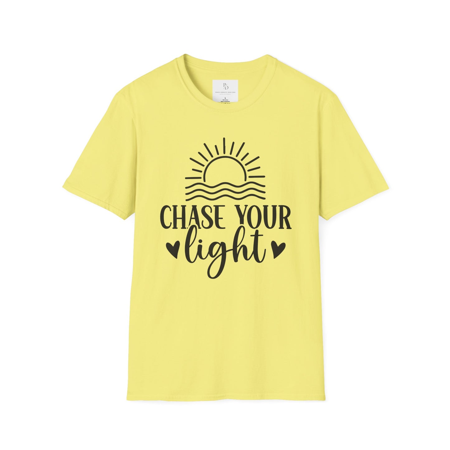 Chase Your Light Unisex T-Shirt, Inspirational Tee, Motivational Shirt, Gift for Friends, Summer Outfit, Positive Vibes