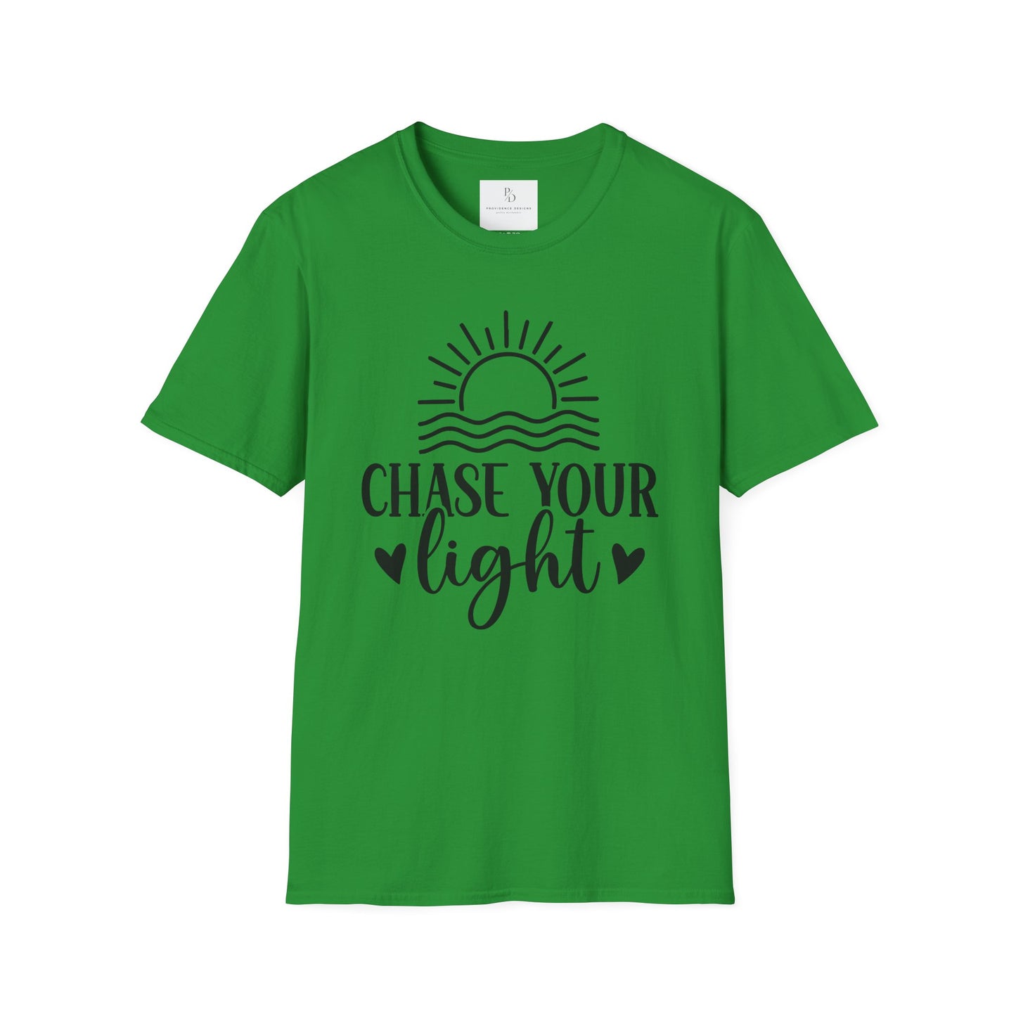 Chase Your Light Unisex T-Shirt, Inspirational Tee, Motivational Shirt, Gift for Friends, Summer Outfit, Positive Vibes