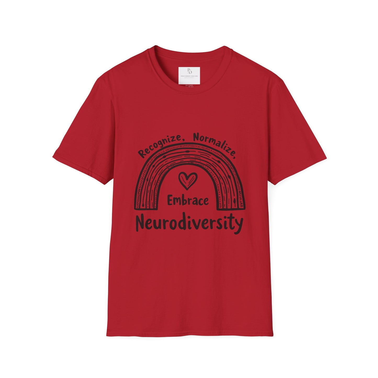 Embrace Neurodiversity T-Shirt - Unisex Softstyle Tee for Awareness and Support