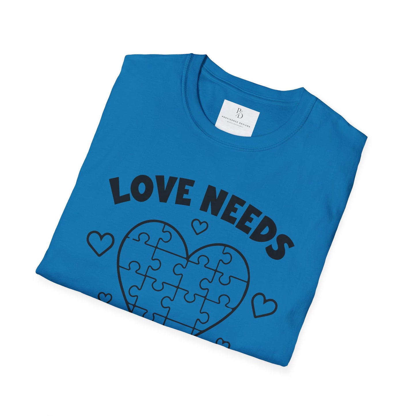 Love Needs No Words Puzzle Heart Unisex Softstyle T-Shirt