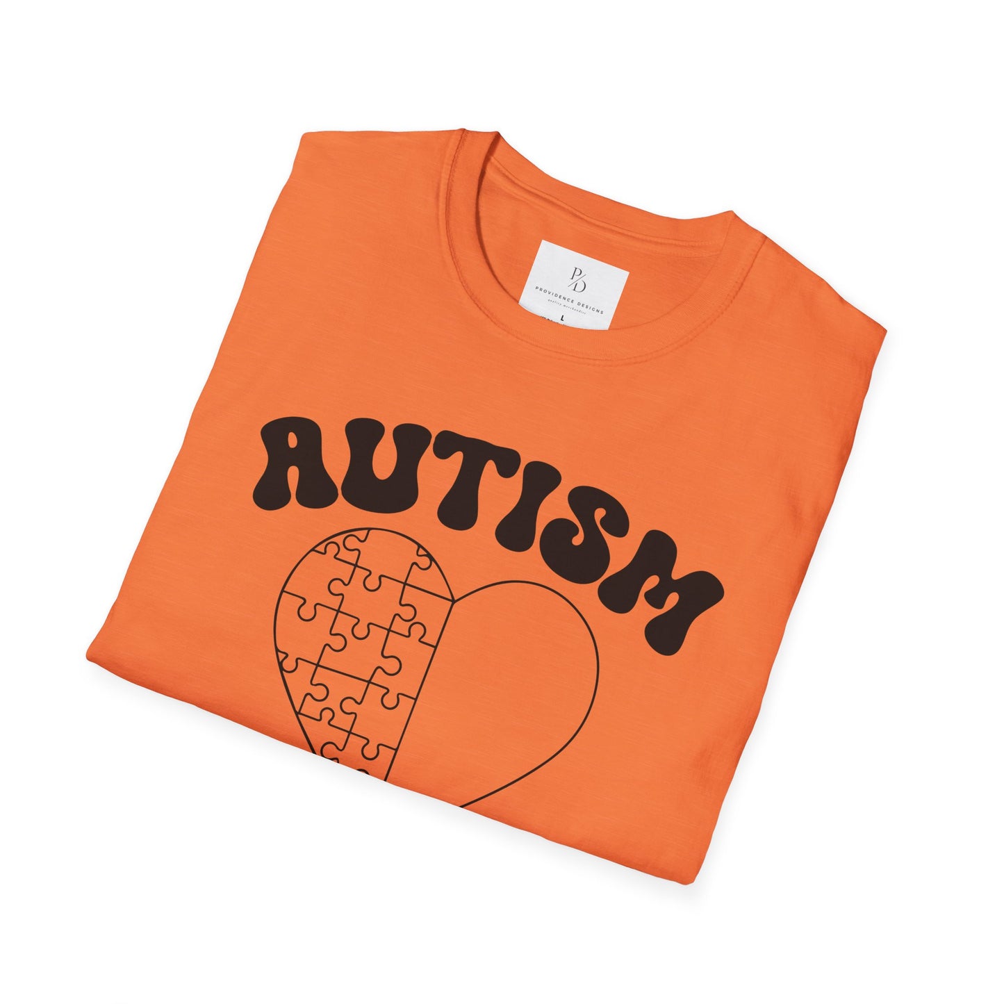 Autism Mom Unisex Softstyle T-Shirt - Heart Puzzle Design