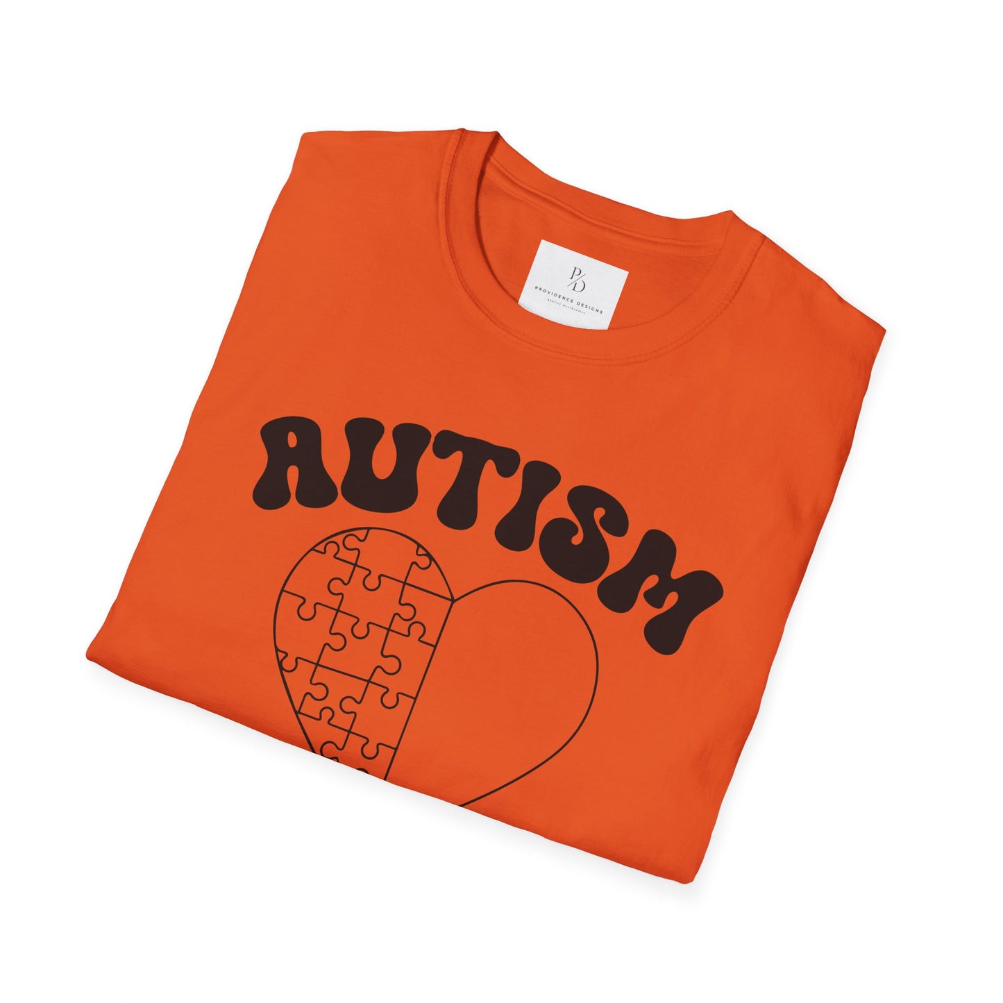 Autism Mom Unisex Softstyle T-Shirt - Heart Puzzle Design