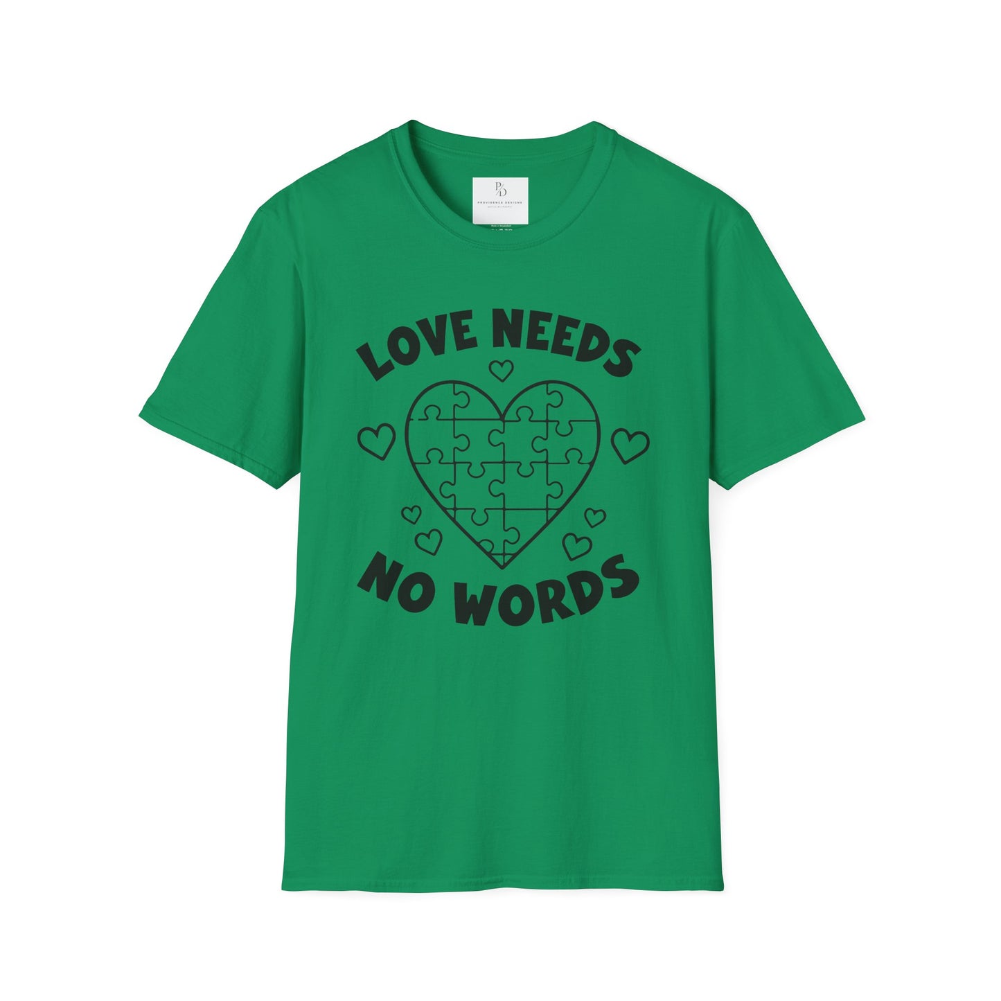 Love Needs No Words Puzzle Heart Unisex Softstyle T-Shirt