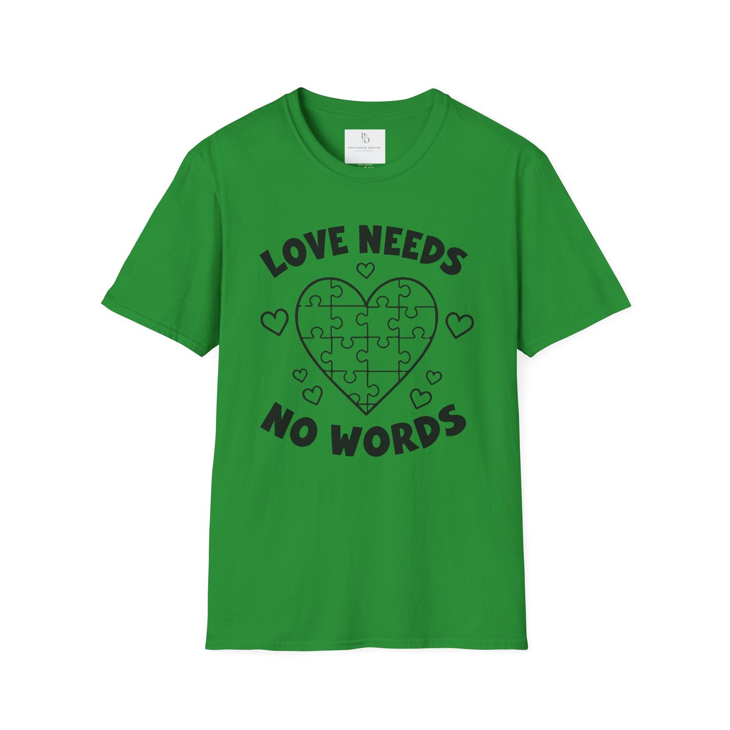 Love Needs No Words Puzzle Heart Unisex Softstyle T-Shirt