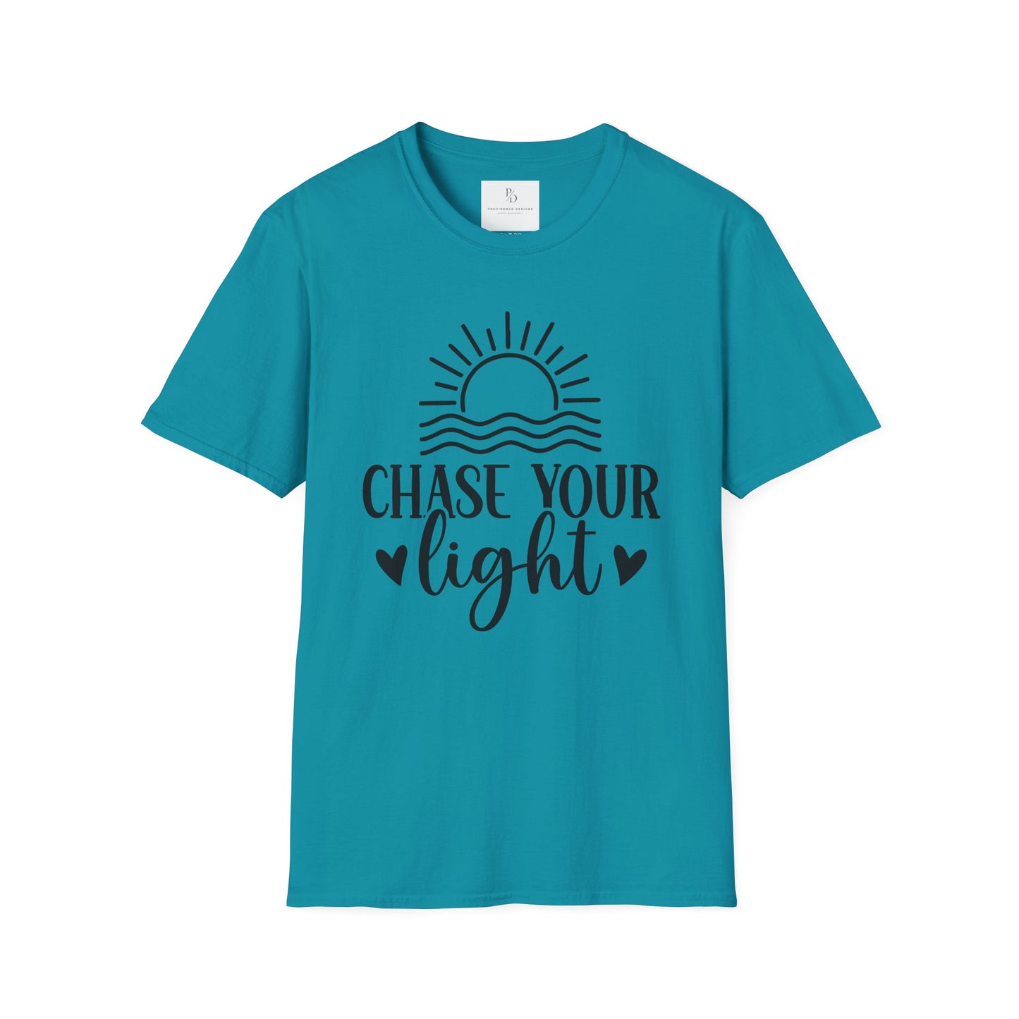 Chase Your Light Unisex T-Shirt, Inspirational Tee, Motivational Shirt, Gift for Friends, Summer Outfit, Positive Vibes