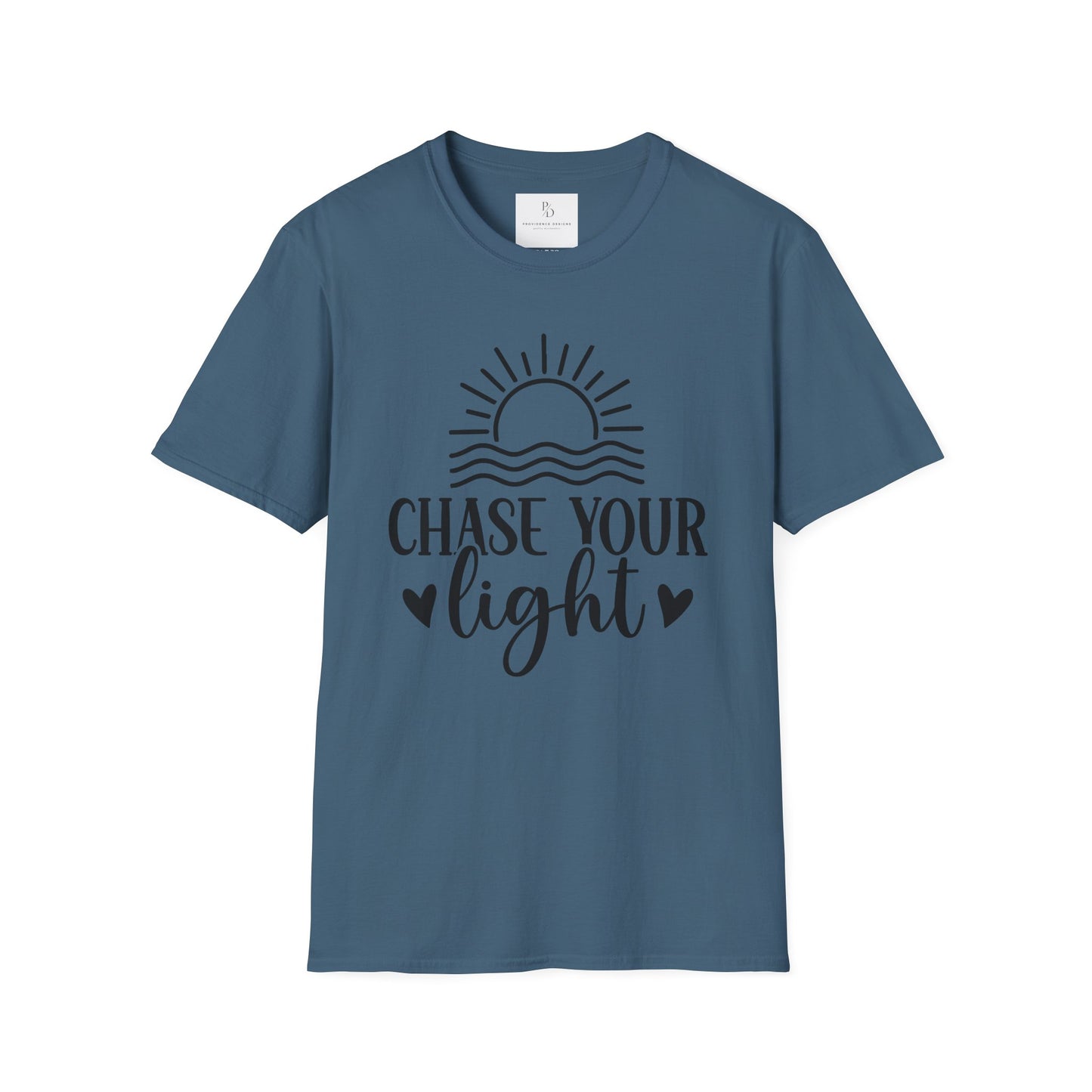 Chase Your Light Unisex T-Shirt, Inspirational Tee, Motivational Shirt, Gift for Friends, Summer Outfit, Positive Vibes