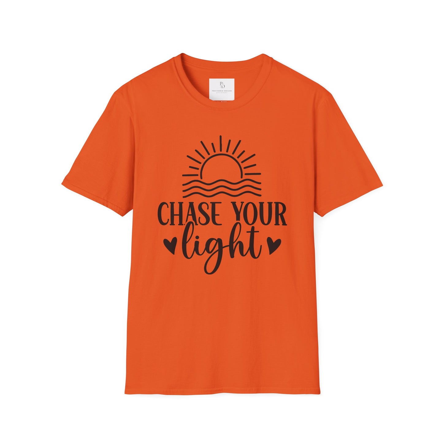 Chase Your Light Unisex T-Shirt, Inspirational Tee, Motivational Shirt, Gift for Friends, Summer Outfit, Positive Vibes
