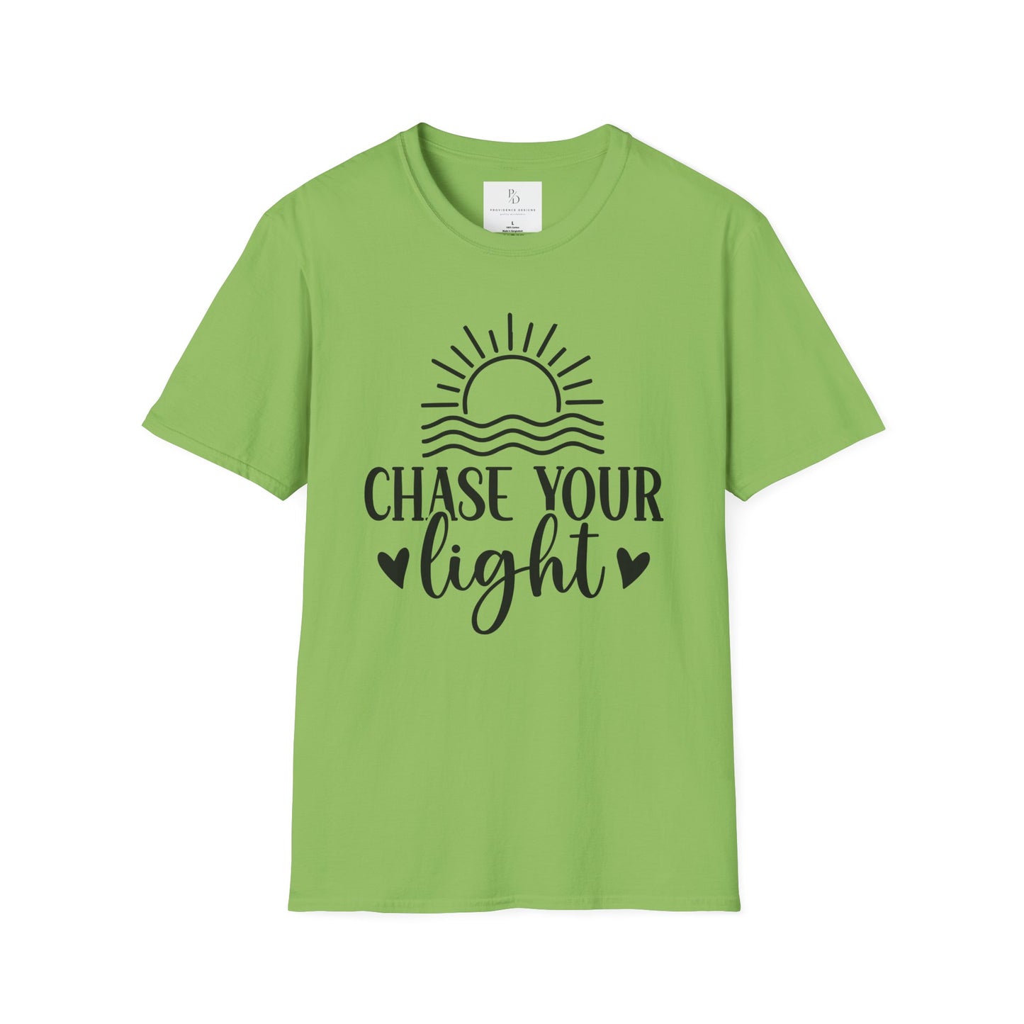 Chase Your Light Unisex T-Shirt, Inspirational Tee, Motivational Shirt, Gift for Friends, Summer Outfit, Positive Vibes