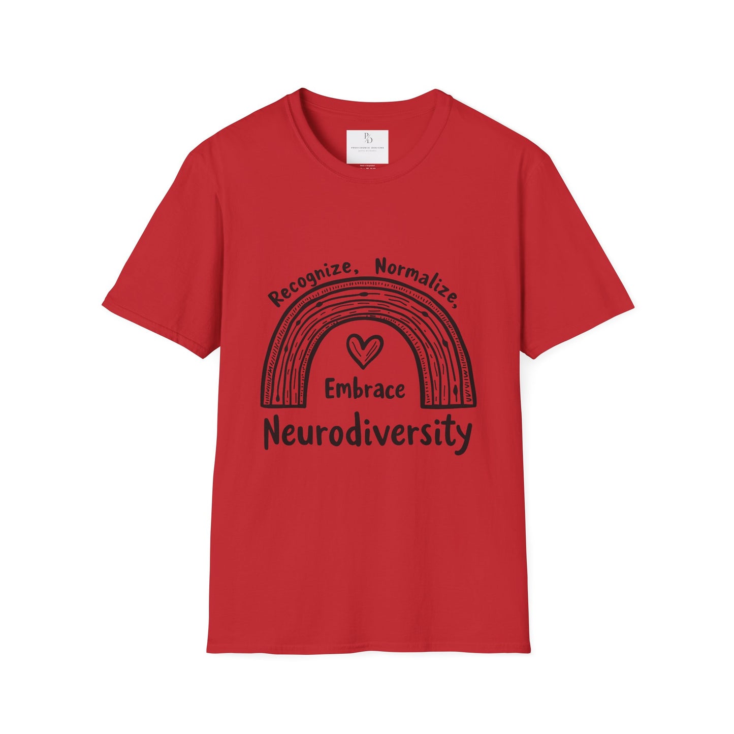 Embrace Neurodiversity T-Shirt - Unisex Softstyle Tee for Awareness and Support
