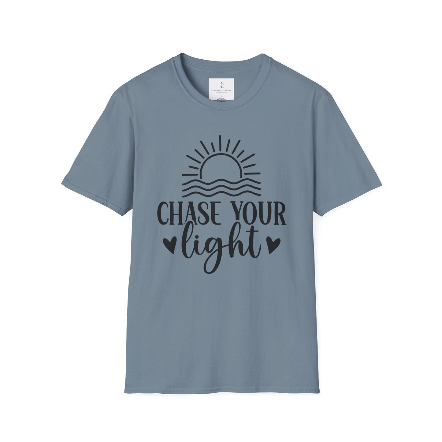 Chase Your Light Unisex T-Shirt, Inspirational Tee, Motivational Shirt, Gift for Friends, Summer Outfit, Positive Vibes