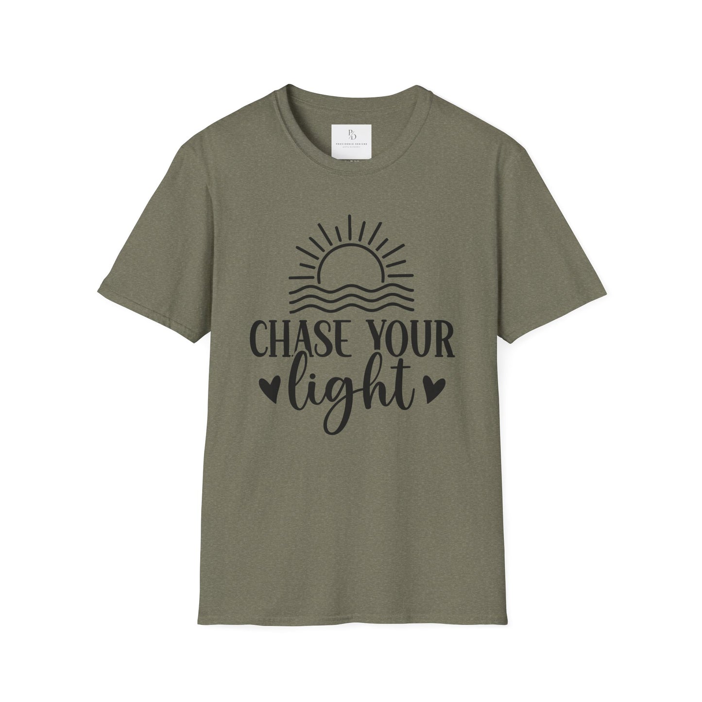 Chase Your Light Unisex T-Shirt, Inspirational Tee, Motivational Shirt, Gift for Friends, Summer Outfit, Positive Vibes