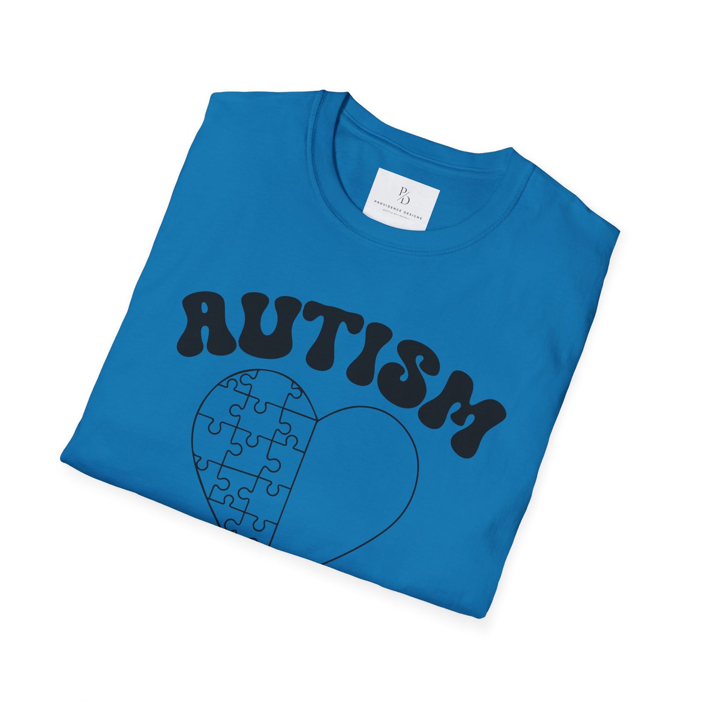 Autism Mom Unisex Softstyle T-Shirt - Heart Puzzle Design
