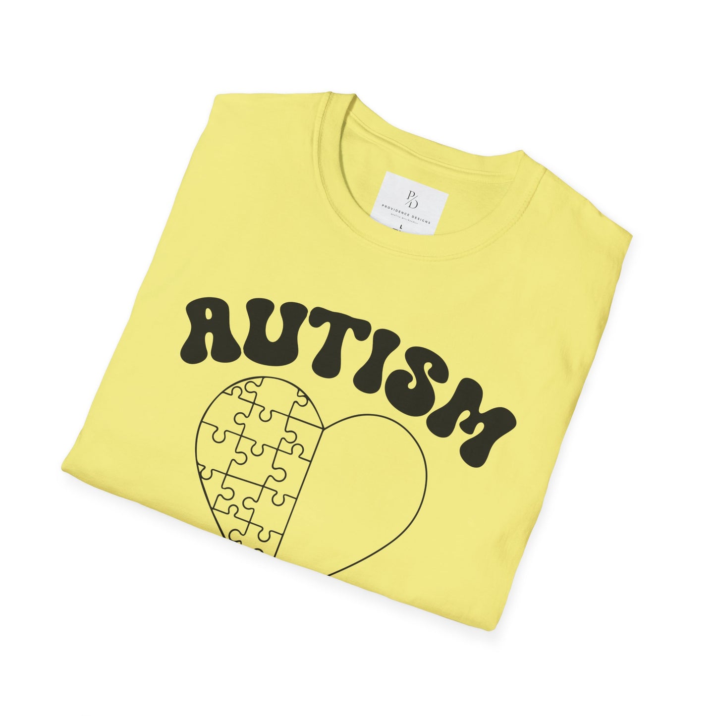 Autism Mom Unisex Softstyle T-Shirt - Heart Puzzle Design