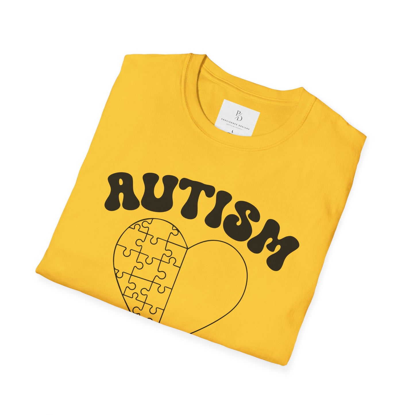 Autism Mom Unisex Softstyle T-Shirt - Heart Puzzle Design