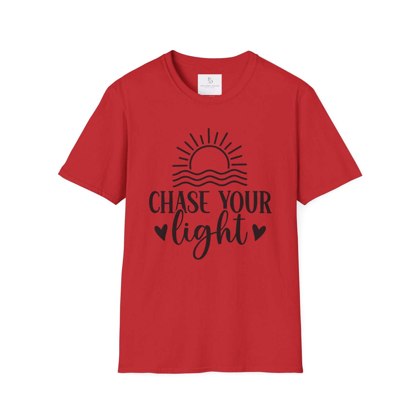 Chase Your Light Unisex T-Shirt, Inspirational Tee, Motivational Shirt, Gift for Friends, Summer Outfit, Positive Vibes
