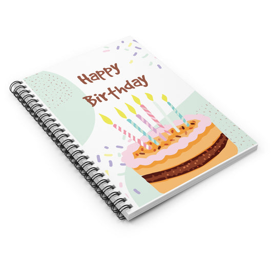 Happy Birthday Cake Spiral Notebook