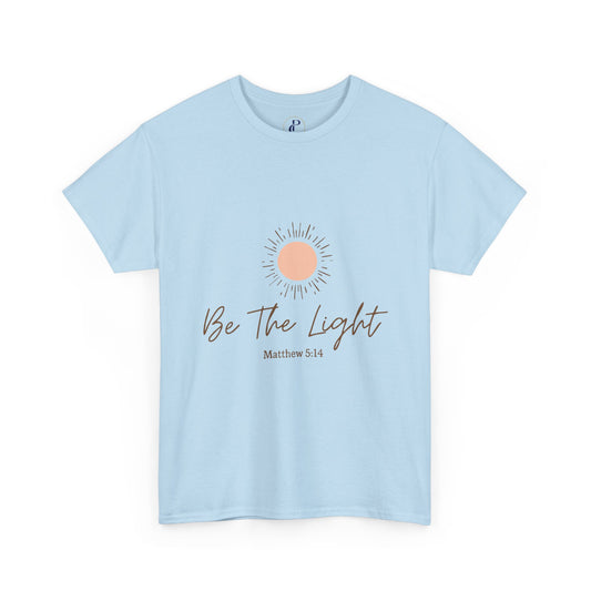 Be The Light Cotton Tee — Inspirational Christian Matthew 5:14 Shirt
