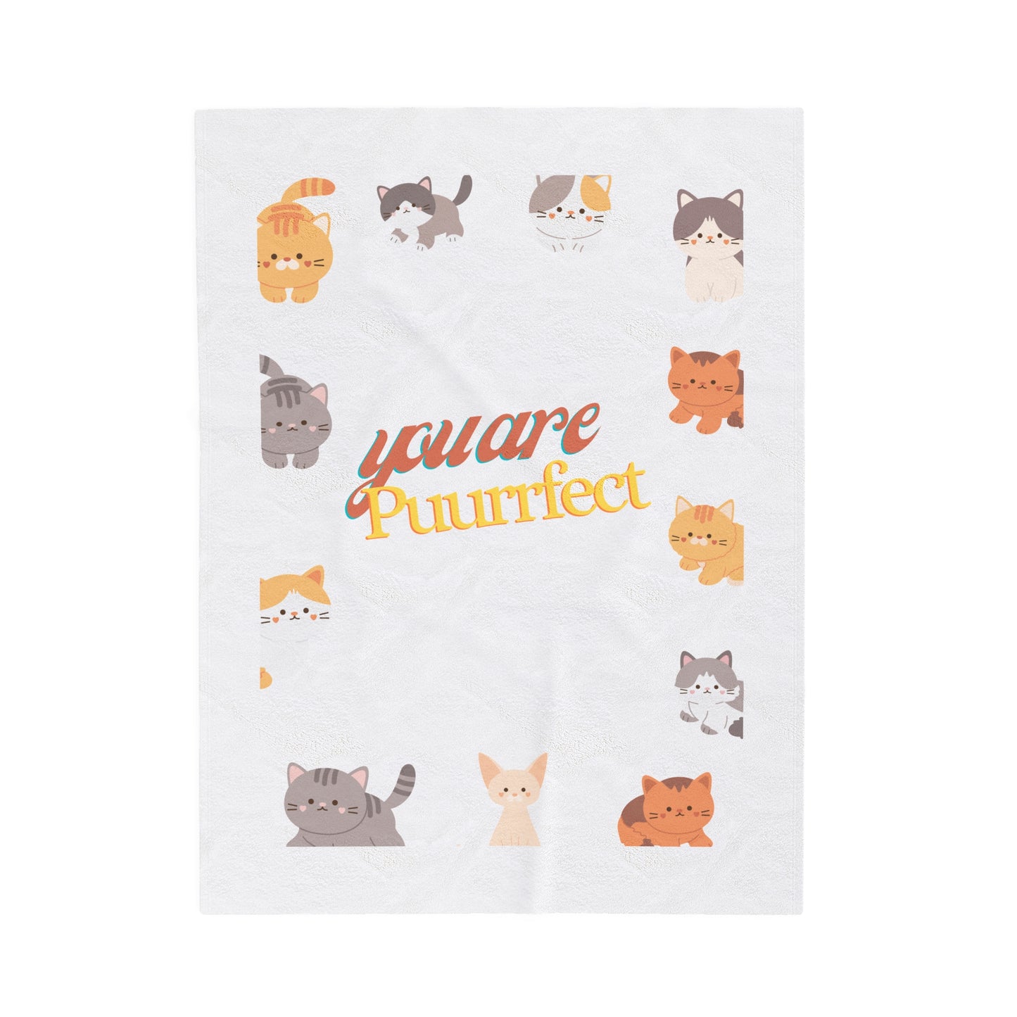 Cat illustration Velveteen Plush Blanket