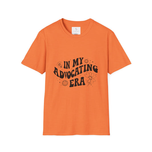 In My Advocating Era Unisex Softstyle T-Shirt – Empowering Orange Tee for Activists