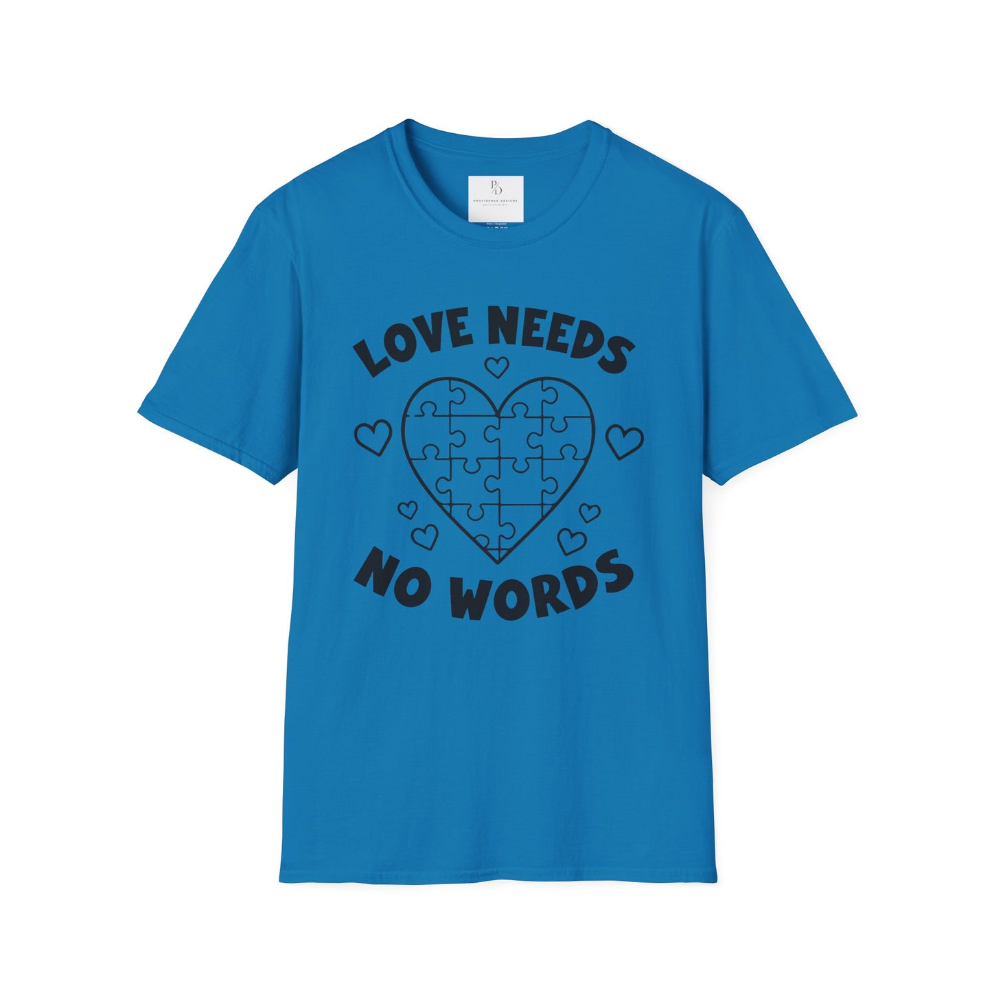 Love Needs No Words Puzzle Heart Unisex Softstyle T-Shirt